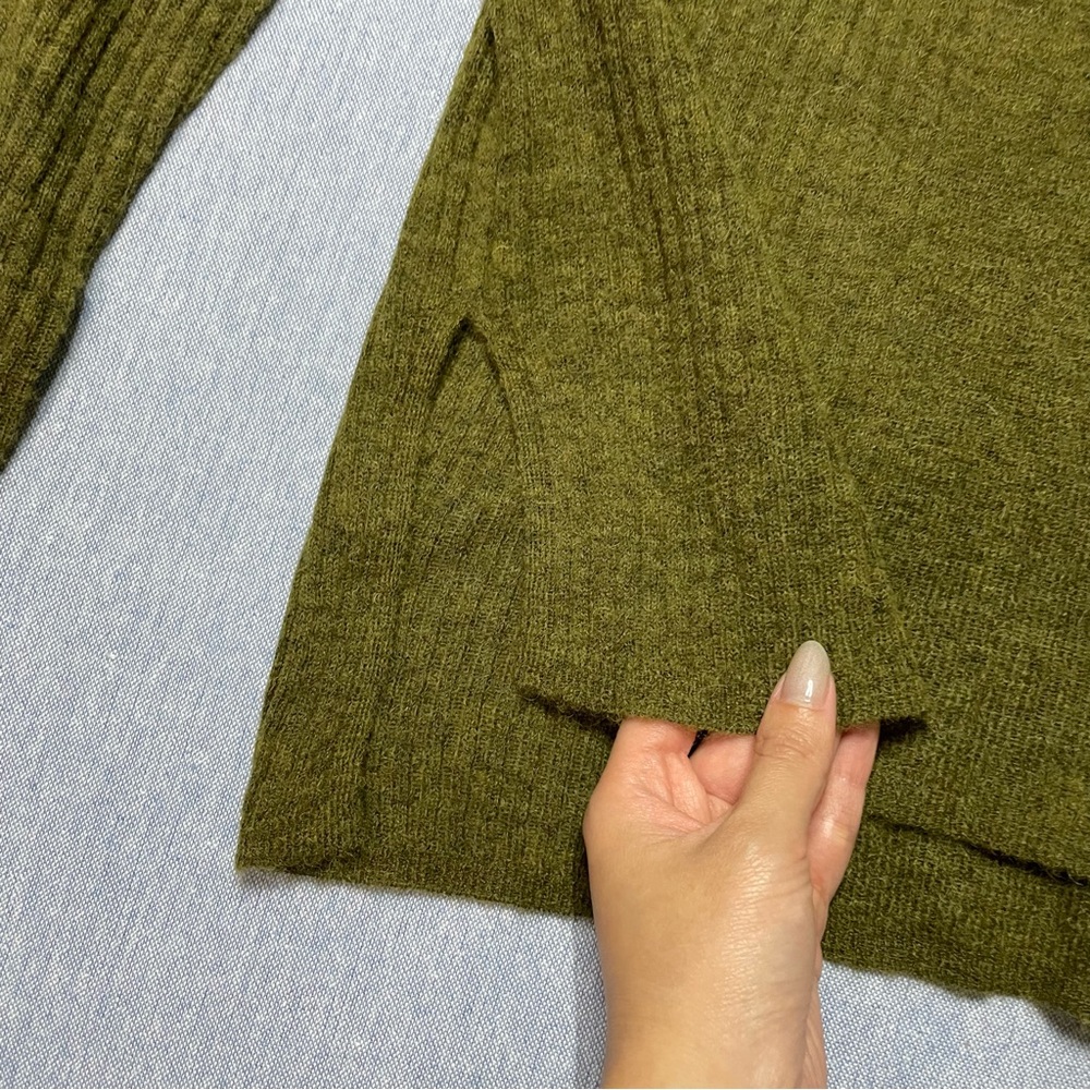 Madewell Ribbed Alpaca Blend Crewneck Sweater Size XXS in Kale - Picture 3 of 5